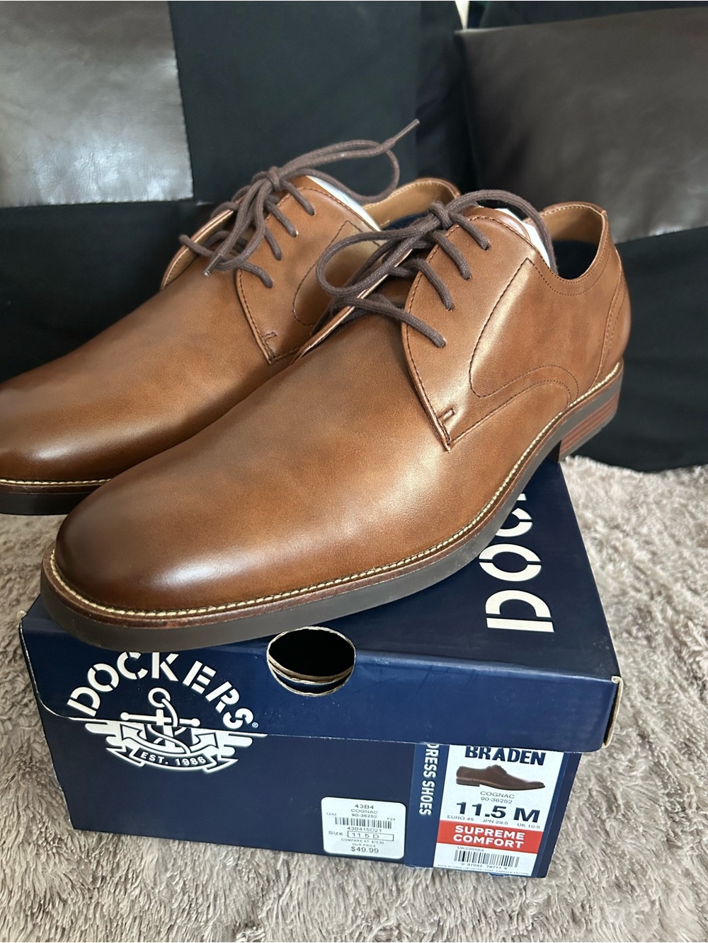 Dockers Brown Leather Derby Dress Shoes